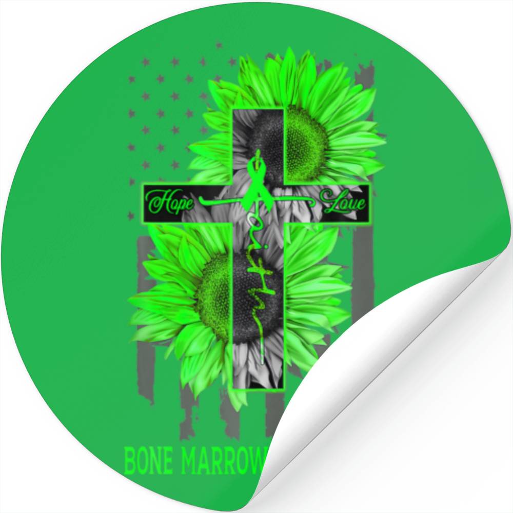 Faith Hope Love Crossing Bone Marrow Awareness Stickers