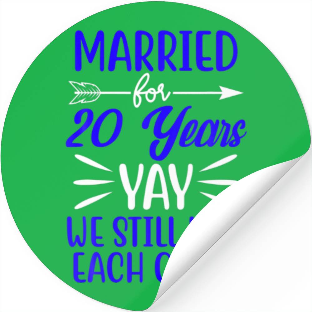 20th 20 Year Wedding Anniversary Like Husband Wife Stickers 