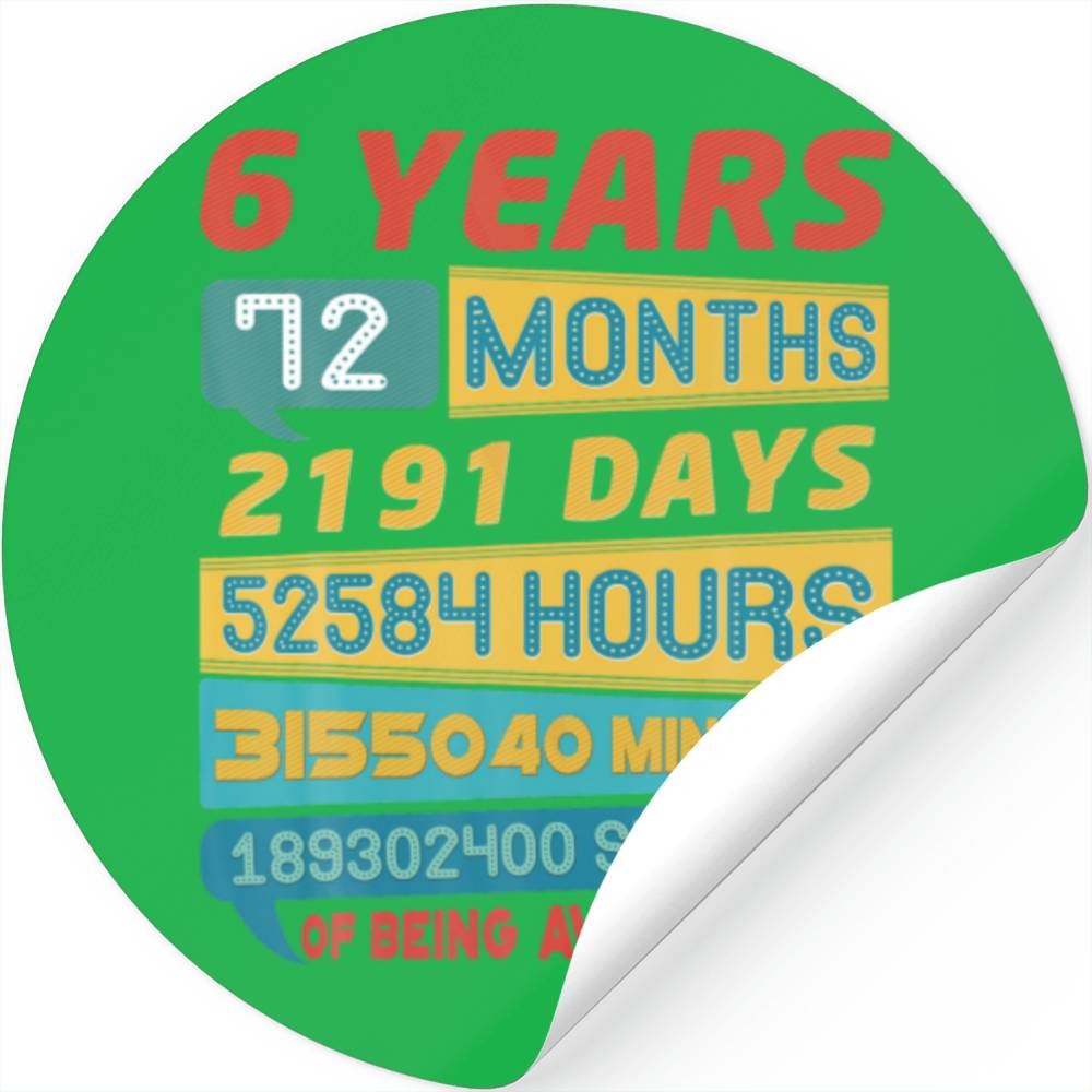 Awesome 6 Years Old Limited Edition Vintage 6Th Bi Stickers