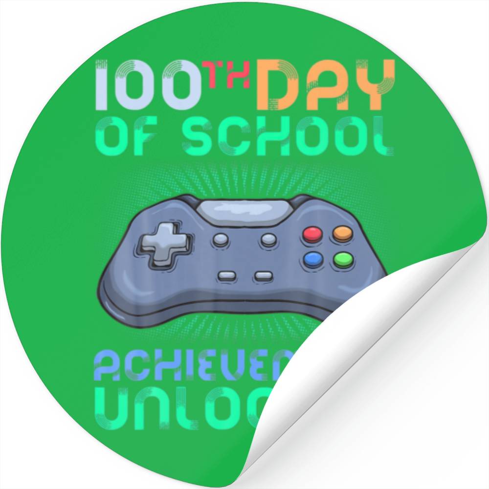 100 Days Of School Unlocked Controller Gamer Stude Stickers